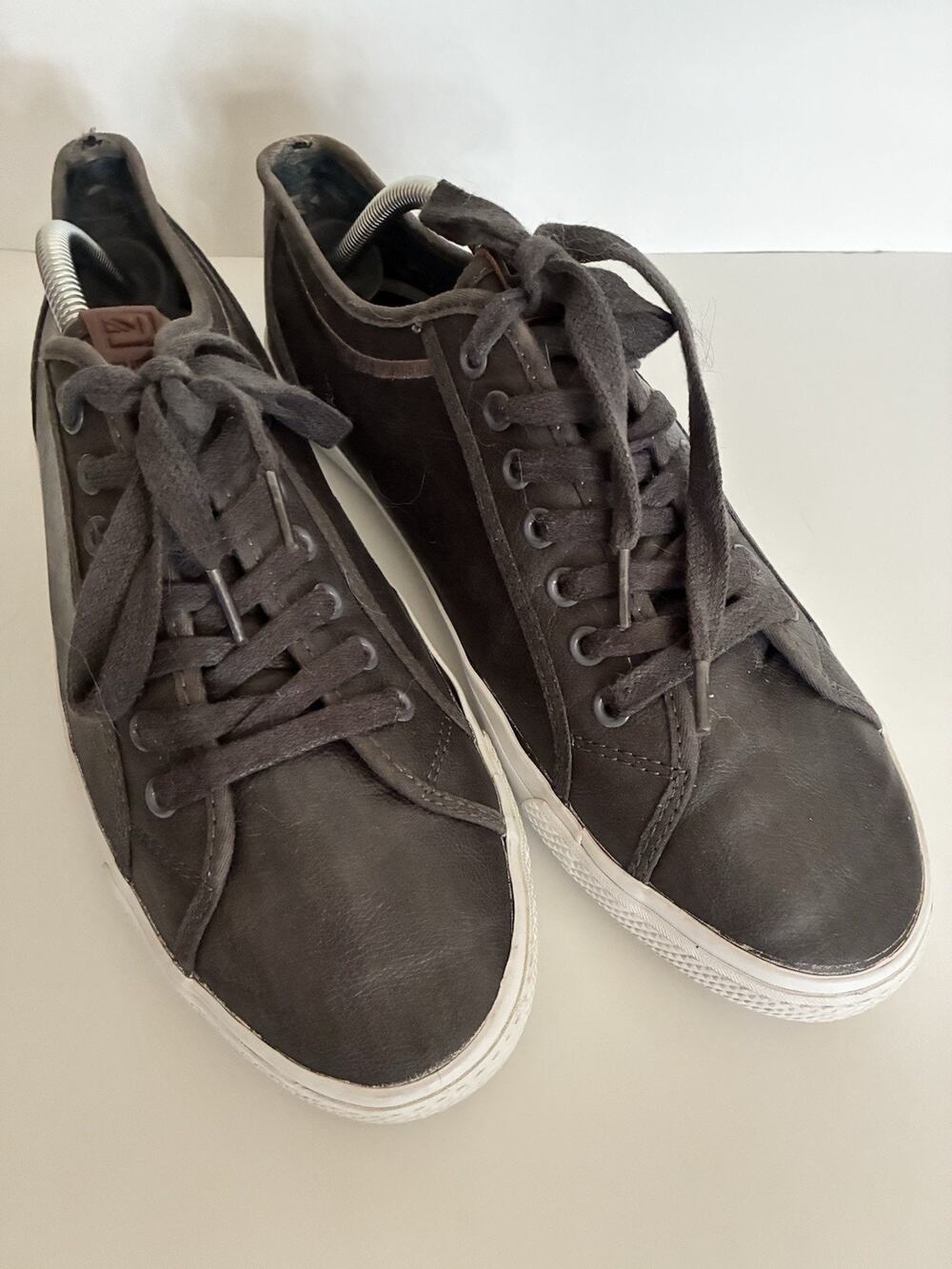 Mns Ben Sherman Sz 10.5 Gray Pu Fabric Upper Lace Up Sneakers Casual Workwear